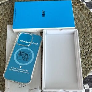 Clear Protective Phone Case with Blue Alignment Card